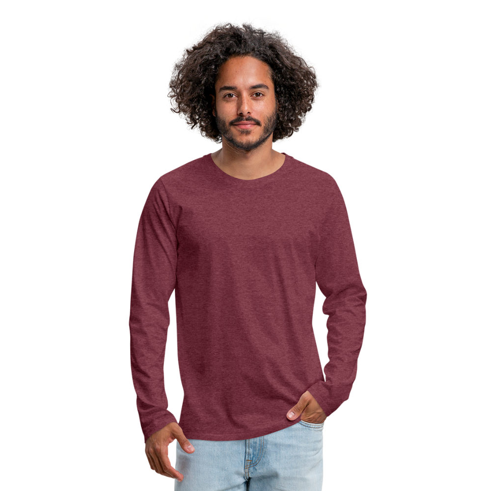 Classic Long Sleeve Shirt Männer | Premium - Bordeauxrot meliert