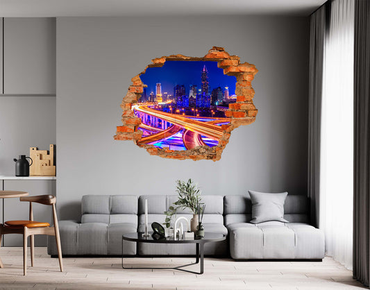 Wandtattoo 3D - Ziegelwand